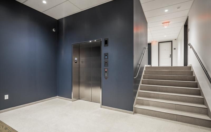 elevator next to stairs